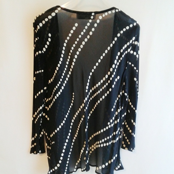 Donna Ricco Kimono Style Coverup Semi Sheer Top - Picture 3 of 8